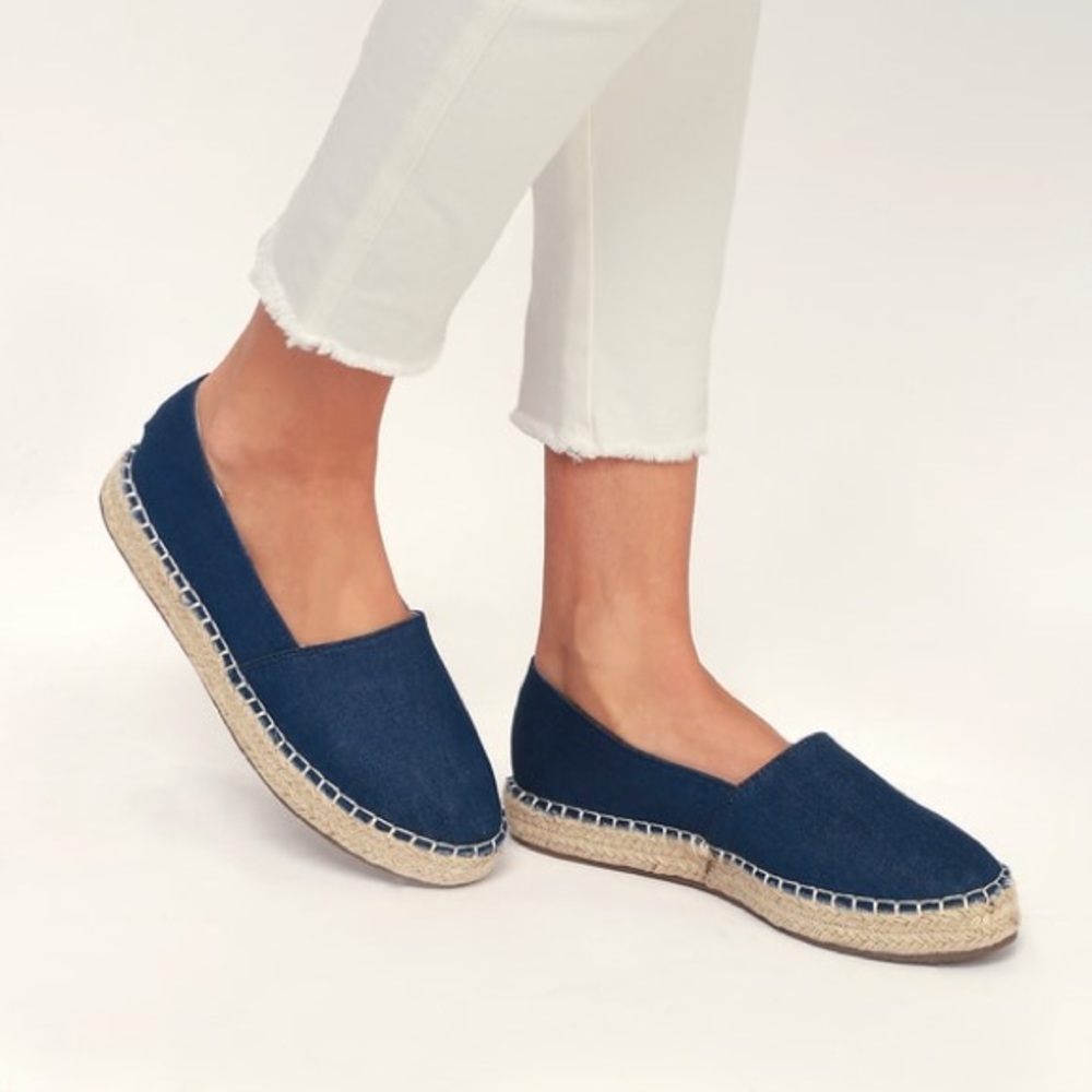 Denim blue-Espadrille Flats